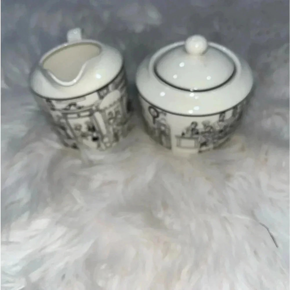 Epoch cream & sugar ceramic containers - Picture 2 of 6